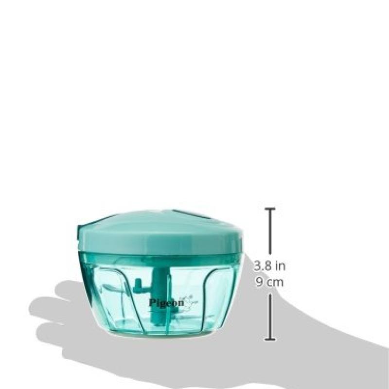 Pigeon Polypropylene Mini Handy and Compact Chopper with 3 Blades for Effortlessly Chopping Vegetables and Fruits for Your Kitchen (12420, Green, 400 ml)