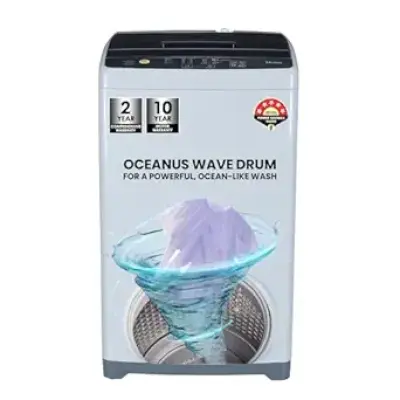 Haier 6 kg 5 Star Oceanus Wave Drum Washing Machine Fully Automatic Top Load (HWM60-AE, Moonlight Silver)