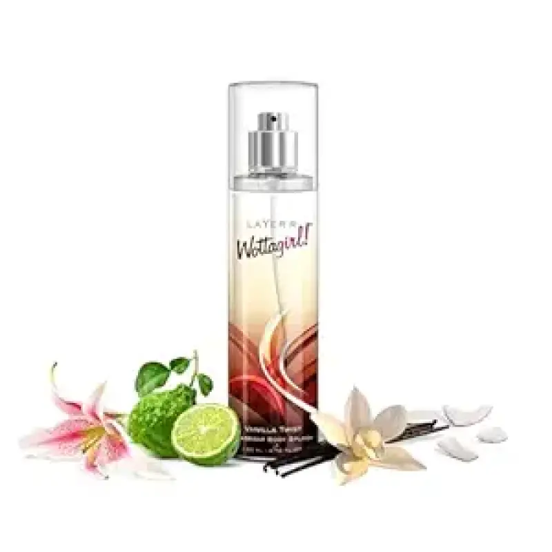 Layer'r Wottagirl Vanilla Twist Body Splash Premium Mist Spray Dreamy Vanilla & Coconut Scent 135ml