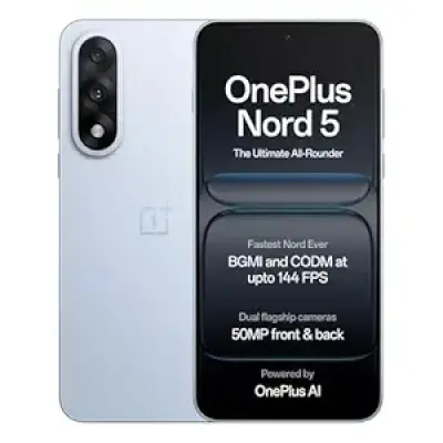 OnePlus Nord 5 | Snapdragon 8s Gen 3 | Stable 144FPS Gaming | Dual 50MP Flagship Camera | Powered by OnePlus AI | 8GB + 256GB | Dry Ice