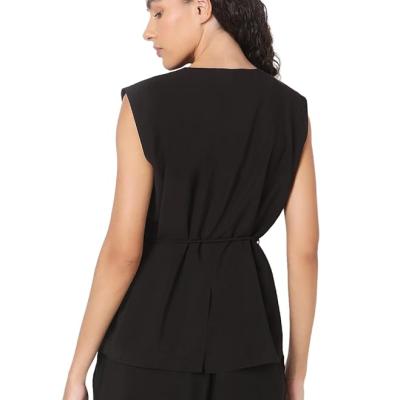 VERO MODA Women's Polyester Solid Relaxed Fit T-Shirt