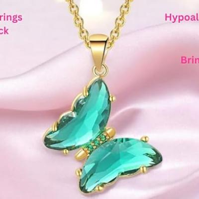 Nilu's Collection Rose Gold Plated Stylish Butterfly Jewellery Necklace Set for Women, Birthday Gift for girls and women Anniversary Gift for Wife