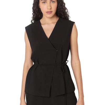 VERO MODA Women's Polyester Solid Relaxed Fit T-Shirt