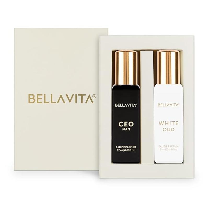 BELLAVITA CEO Man & White Oud Unisex | Long Lasting Perfume for Man and Woman | EDP 2x20ml | Tonka, Agarwood & Orange | Woody, Spicy, Citrus Premium Fragrance for Men & Women