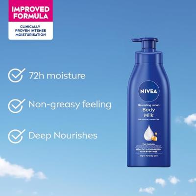 Nivea Body Lotion For Very Dry Skin, Nourishing Body Milk With 2X Almond Oil 72 H Moisturization, For Men & Women, 600 ml