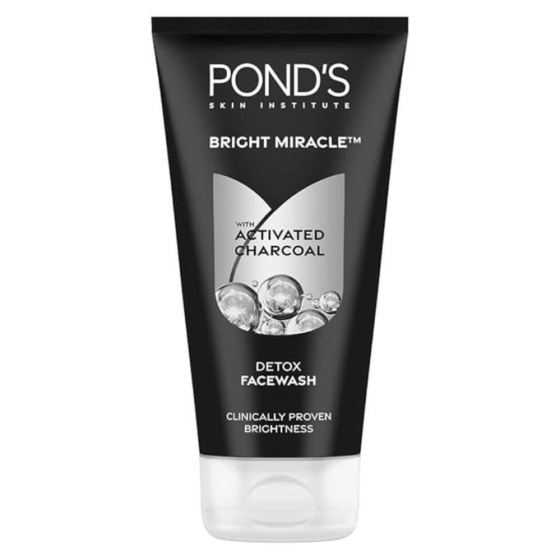 Pond's Pure Detox Anti-Pollution Purity Face Wash With Activated Charcoal Deep Cleans Impurities Dirt And Pollution For 2X Brighter Glowing Skin,150 g
