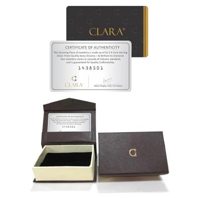 Clara 925 Sterling Silver Agda Pendant Earring Chain Jewellery Set | Rose Gold Rhodium Plated, Swiss Zirconia | Gift for Women & Girls