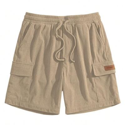 SMOWKLY Authentics Classic Men's Ribbed Polycotton Relaxed Fit Cargo Stretch Shorts || Half Pant with Drawstring & 4 Pockets || Lightweight & Quick Dry