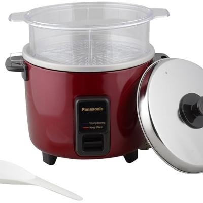 Panasonic Electric Automatic Cooker with Auto Switch Off| SR-WA10H-S | 450 Watts | Capacity 1.0 Litre With 600 Grams Raw Rice Cooking |Colour Burgundy