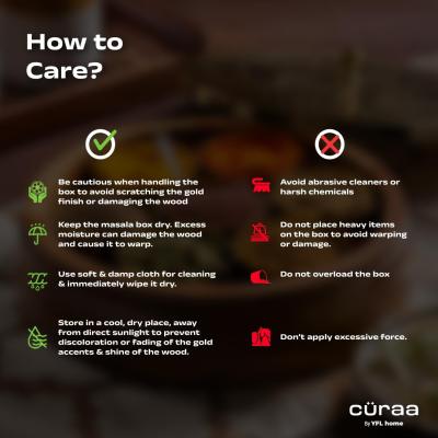 CÜRAA by YFL home Spice Box for Kitchen with Spoon (Acacia Wood, 7 Detachable containers, 120 ML) | Masala box for Kitchen | Spice Storage Container | Stylish Masala Dani for gift