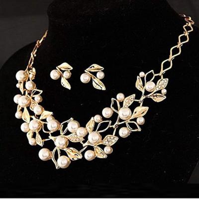 YouBella Gold Plated Pearl Choker Necklace Jewellery Set for Girls and Women