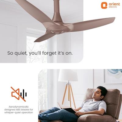 Orient Electric Newly Launched Aeroquiet Neu 1230mm Ceiling Fan for Home | Rust-proof ABS blade |2 Years Warranty by Orient | Tangerine Brown, Pack of 1