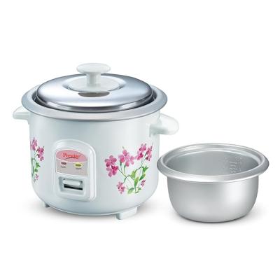 Prestige PRWO 0.6 L Electric Rice Cooker with 2 cooking pans|Detachable power cord|Durable body|Cool touch handles|White| Raw capacity-0.3L|Cooked capacity-0.6