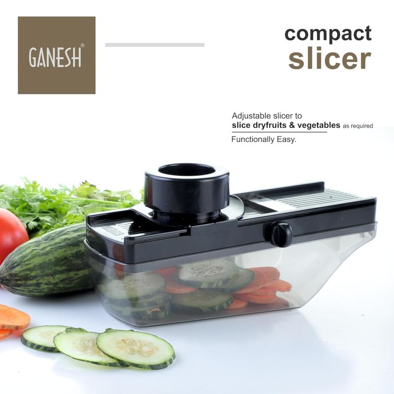 Ganesh Plastic Vegetable Slicer Cutter, Black