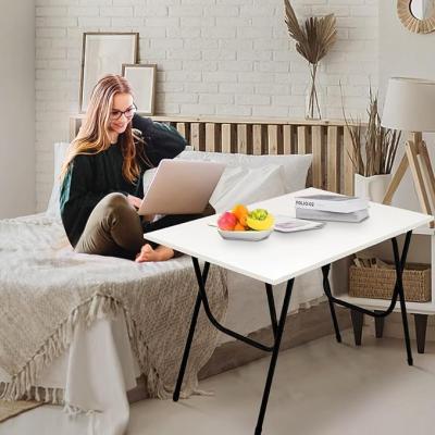 Torche Multipurpose Foldable & Portable Study Table, Computer Desk, Foldable for Office Work, Laptop Desk, 2 Seater Dining Table for Home and Office (Windsor-Pearl White), Wood