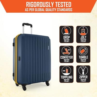 Safari Genius Alley Set of 3 (Cabin + Medium + Large) Trolley Bags Hard Case Polypropylene, 4 Wheels, 360 Degree Wheeling Luggage, Suitcase for Travel, Navy