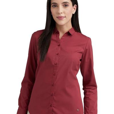 Allen Solly Women's Classic Fit Poly Cotton Formal Shirt