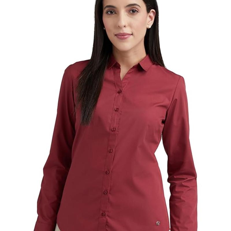 Allen Solly Women's Classic Fit Poly Cotton Formal Shirt