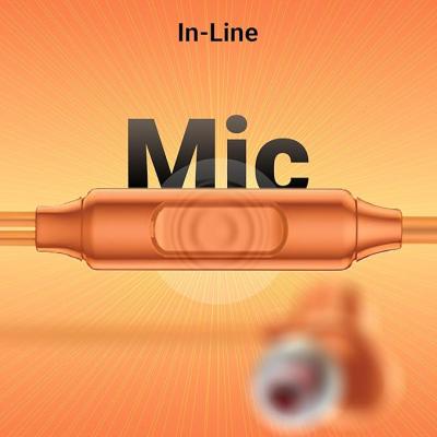 ZEBRONICS Buds 50, 3.5mm, in-Ear, Wired Earphones, in-Line MIC, 10mm Neodymium Bass Drivers, 1.2m Soft Silicon Cable, Magnetic Earbuds, Compatible with Mobile | Tablet | Laptop (Orange)