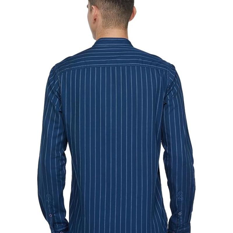 Allen Solly Men's Regular Fit Mandarin Collar Casual Shirt