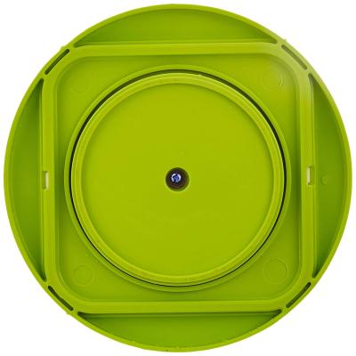 Amazon Brand - Solimo Revolving Spice Rack Set | 16 pieces | Plastic | Tiered Shelf | Tabletop | Green