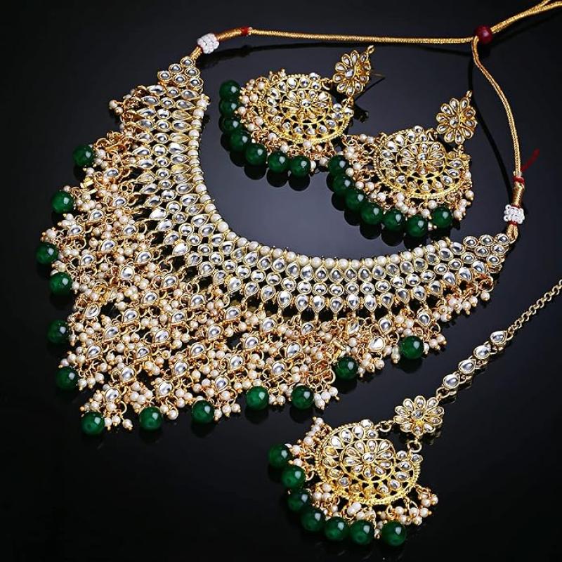 Shining Diva Fashion Pearl Kundan Necklace Jewellery Set for Women