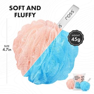 ross Large Bath Loofah Sponge Scrubber Exfoliator for High Lather Cleansing (Peach and Blue