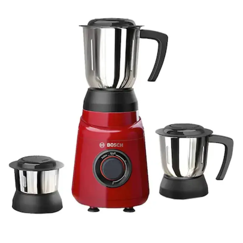 Bosch TrueMixx Joy 500 Watts 3 Jars Mixer Grinder, MGM2133BIN, Red