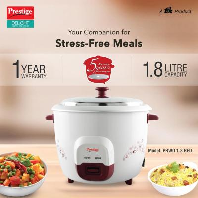 Prestige PRWO 1.8 Liters Red Colour Rice Cooker